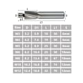 Miniatyrbild 2 av 5: 5-delad Guide Slotted Countersunk Fräs M3-m8 4-tandad HSS-fräs