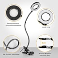Miniatyrbillede 5 af 5: 360 Fleksibel LED Clip Lampe - 3 Tilstande & 10 Dæmpningsniveauer - Til Sengegavle, Soveværelser, Kontorer - 12w - Med CE Adapter - Sort
