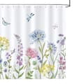 Blommig Fjäril Duschdraperi 183x183cm, Vattentät Polyester, Badrumsinredning