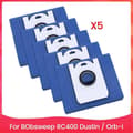 5-pack dammsugarpåsar ersättning för BObsweep RC400 Dustin och för -I Robot dammsugartillbehör