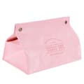 PU Läder Originalitet Tissue Box Skrivbords Tissue Organizer för Sovrum Vardagsrum Rosa