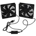 Dubbla 120 mm 5V USB-drivna PC-routerfläktar med hastighetsregulator