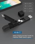 Pikkukuva 2 / 9: 4-in-1 PD65W Data Cable Multi USB -latauskaapeli: Lyhyt EDC-kaapeli Lightningille, Type C:lle ja A:lle, punainen Red