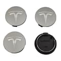 4-pak Tesla Center Cover - Hjulnavsemblem 56mm Sort black