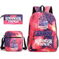 Stranger Things Ryggsäck Tredelat Set Student Skolväska Canvasväska x