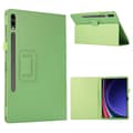 Fodral till Samsung Galaxy Tab S10+ Bi-Fold Stativ Läder Tablet Fodral Litchi Textur - Grön