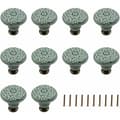 10-pack dekorativa keramiska knoppar (grön) låda (grön) skåp Dr- Perfet