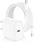 1-pakning iPhone-lader, 20W Lightning-adapter + 2m kabel, hvit 1-pakning Lightning 1-Pack Lightning