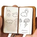 Miniatyrbillede 2 af 5: Dagbogsnotesbog, Journal Planner i koskindscover, Vintage Mini