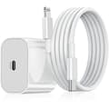 1-Pack iPhone Laddare - Snabbladdare Adapter + 2m Kabel 20W USB-C Vit 1-pack USB-C