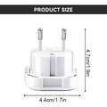 Miniatyrbillede 4 af 4: Rejseadapter til EU/DE/FR/IT/ES, 6 stk, til EU-stik, Hvid, Type G til Type C, E, F, H (6 stk)