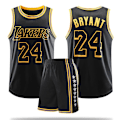 Miniatyrbilde 1 av 2: #24 Kobe Bryant Basketballdraktsett Lakers Uniform for Barn og Voksne - Svart 5XL (185-190CM)