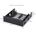 Miniatyrbillede 2 af 5: 5,25 tommer CD-ROM-bugt til 3,5 tommer 2,5 tommer SATA HDD Mobil Rackmonteret Kabinet Sort til PC