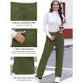 Miniatyrbillede 2 af 6: Fleeceforet Sweatpants - Varme Sweatpants med Lommer - Vinterbukser - Blød Sherpa - Varme Bukser - Snøre - Sportsbukser - Jogging - Træning - Casual - Army Grøn Armégrönt XL