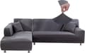 Stretch Hörnsofföverdrag, Tvättat Universal Sofföverdrag Format Elastiskt Sofföverdrag, Överdrag för Soffa 145-185cm