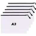 A3 Plastic Pockets - 10-pack Document Folder with Zipper