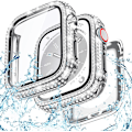 Miniatyrbillede 1 af 4: Goton 2 i 1 Vandtæt Bling Etui til Apple Watch 40mm Skærmbeskytter SE (2. generation) Serie 6 5 4, Fuld Glitter Diamant Rhinestone Bumper Face Cover