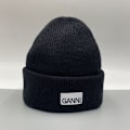 Miniatyrbild 3 av 5: Ganni Stickad Vintermössa för Män & Kvinnor - Varm Mössa med Muddar, Stretchig Stickad Mössa Black