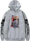 Cosplay Tokyo 3D-trykt pulloverhettegenser Halloween-karakter Merch Anime pullovergenser for unisex voksen grå karakter stor