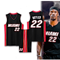 Miniatyrbild 2 av 8: Basketbollströjor Sportkläder Jimmy Butler Miami Heat Nr 22 Basketbollströjor Vuxna Barn Fotbollströjor - Perfekt Klassisk Svart Classic Black children 28（150-155cm）