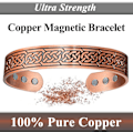 Miniatyrbild 4 av 6: Kopparmagnetiskt armband för män 9 Ultrastarka magneter Armband 99,99% Solid Ren Koppar Manschettarmband (Justerbar storlek) (Ax)