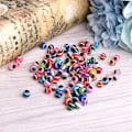 Miniatyrbilde 10 av 10: 100x tyrkisk blå/farge Demon Eye Runde perler Resin Evil Eye Mote Runde perler for armbånd Halskjede Lage DIY - Perfekt Multi