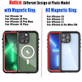 Miniatyrbild 6 av 6: IP68 Vattentätt Fodral för iPhone 15 14 13 12 11 Pro Max XS Max XR 7 8 RödPeppar Transparent Skydd Dykning Under Vatten Simning Utomhussporter RD med Rem RD with Strap i-Phone 12 Pro