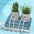 Miniatyrbillede 5 af 5: Sød udtrykssimulering Grøn plante Bonsai kunstig potteplante simulering Blomst Indendørs Altan Skrivebordsdekoration stil1