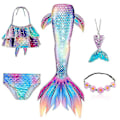 Miniatyrbild 1 av 5: 5 st/set Flickor Sjöjungfrusvans Baddräkt Barn Sjöjungfru Ariel Cosplay Kostym Fantasy Strand Bikini Set 1 Set 1 Set 1 Set 1 150