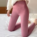 Miniatyrbild 5 av 6: Högmidje byxor för kvinnor, höst vinter, tjocka innerbyxor, varma byxor, svart hög midja black high waist xl