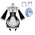 Miniatyrbild 7 av 9: Anime Re:Zero - Starting Life in Another World Ram/Rem Cosplay Kostymer Maid Outfit Halloween Kostym Maid Servant Klänning stil 2 style2 style2 XXXL