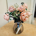 Miniatyrbillede 7 af 10: Pink Rose MOC Byggeklodser Legetøj Valentinsdag DIY Mursten Sæt Pargave Kærlighedserklæring Blomstersprog Første Kærlighed only flower 12Pcs
