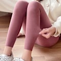 Miniatyrbillede 5 af 5: Højtaljede Bukser til Kvinder Efterår Vinter Tykke Inderbukser Varme Bukser mørkegrå høj talje dark gray high waist m