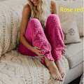 Pikkukuva 4 / 10: Naisten lämpimät fleece-housut Rentoutumiseen Kotiin C red double extra large