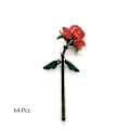Miniatyrbild 1 av 10: Rosa Ros MOC Byggklossar Leksaker Alla Hjärtans Dag DIY Tegelset Pargåva Kärleksförklaring Blomspråk Första Kärleken Red B 1Pcs