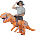 Miniatyrbild 4 av 5: Rida på dinosauriekostym Uppblåsbar dinosauriekostym Maskeraddräkt för vuxna Brown