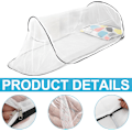 Miniatyrbilde 3 av 6: Foldbar Myggnett for Enkelt Seng, Fint Nett, Reise & Camping Pop-Up Nett (Svart) Black