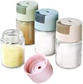 Set med 4 örtburkar - transparenta - 100 ml - högkvalitativt glas