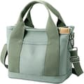 Green Canvas Bag for Women with Large Capacity, Multiple Pockets