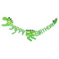 Gratulerer med dagen banner dinosaur vimpler barnefest dekorasjon dinosaur tema, ca 1,5 m lang.