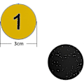 Pikkukuva 2 / 5: Muoviset numerolätkät, kaiverretut numeroidut lätkät, tunnistelätkät, avainlätkät ilman reikää - WELLNGS Keltainen Yellow 1-200
