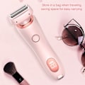 Miniatyrbillede 5 af 5: 2-i-1 Bikini Trimmer Elektrisk Barbermaskine til Kvinder, Silky Glide Pro Hårfjerning til Barbering af Ben, Arme, Armhuler og Ansigt Blue