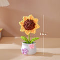 Miniatyrbillede 2 af 7: Hæklet strikket blomsterpotte Tulipan planter i potte 3 3 3 3