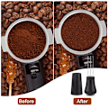 Miniatyrbilde 5 av 5: WDT-verktøy espressokaffeomrører, kaffefordeler i aluminiumslegering med stativ, kaffefordeler med 7 nåler, svart