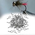 Miniatyrbilde 2 av 5: 100x Fluefiske Snaps Raskt Bytte Fiskekrok Snap Lettvekts Agn Snaps Fiskeutstyr Tilbehør Sterk Agnkobling (L) L