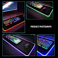 Miniatyrbild 4 av 6: RGB Gaming Mouse Pad 800×300×4mm Thick Extended Gaming Mouse and Keyboard Mat with Non-Slip Rubber Base and 7 Lighting Modes
