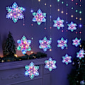 Miniatyrbild 7 av 7: Färgglad 3m Snöflingeljusgardin, USB-julljus för sovrumsdekoration Färgglad färgglad Parent