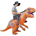 Miniatyrbillede 1 af 5: Ride-on Dinosaur Kostume Oppustelig Dinosaur Kostumer Fastelavnskostume til Voksne Brown