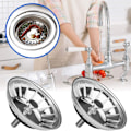 Miniatyrbild 4 av 5: Diskpropp i rostfritt stål - 79 mm - Universell diskbänksplugg - Diskbänksplugg/handfatspropp - Kökspropp (2-pack)