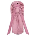 Lång flätad satinmössa för kvinnor, silkesmössa för sömn, sovmössa, rosa pink